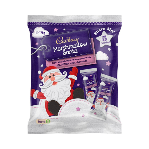Cadbury Marshmallow Chocolate Santa 5 piece pack