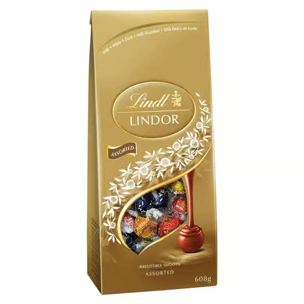 Lindor Assorted Gold Chocolate Truffles Bag