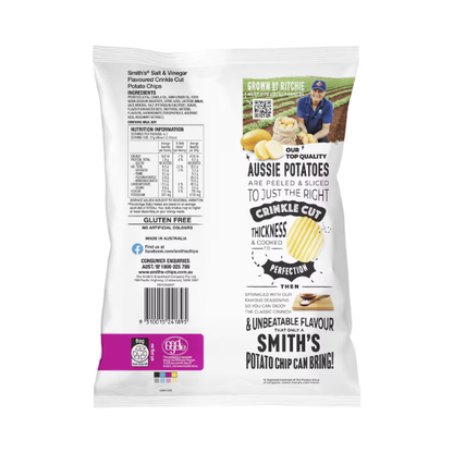 Smith's Crinkle Cut Potato Chips Salt & Vinegar