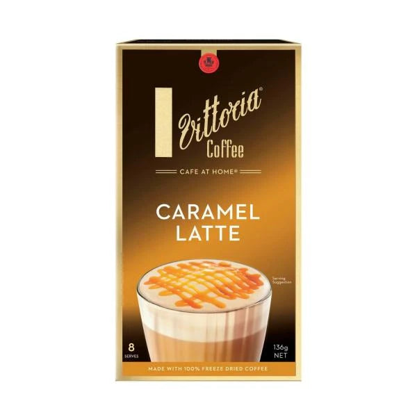 Vittoria Caramel Latte Coffee Sachets 8 Pack